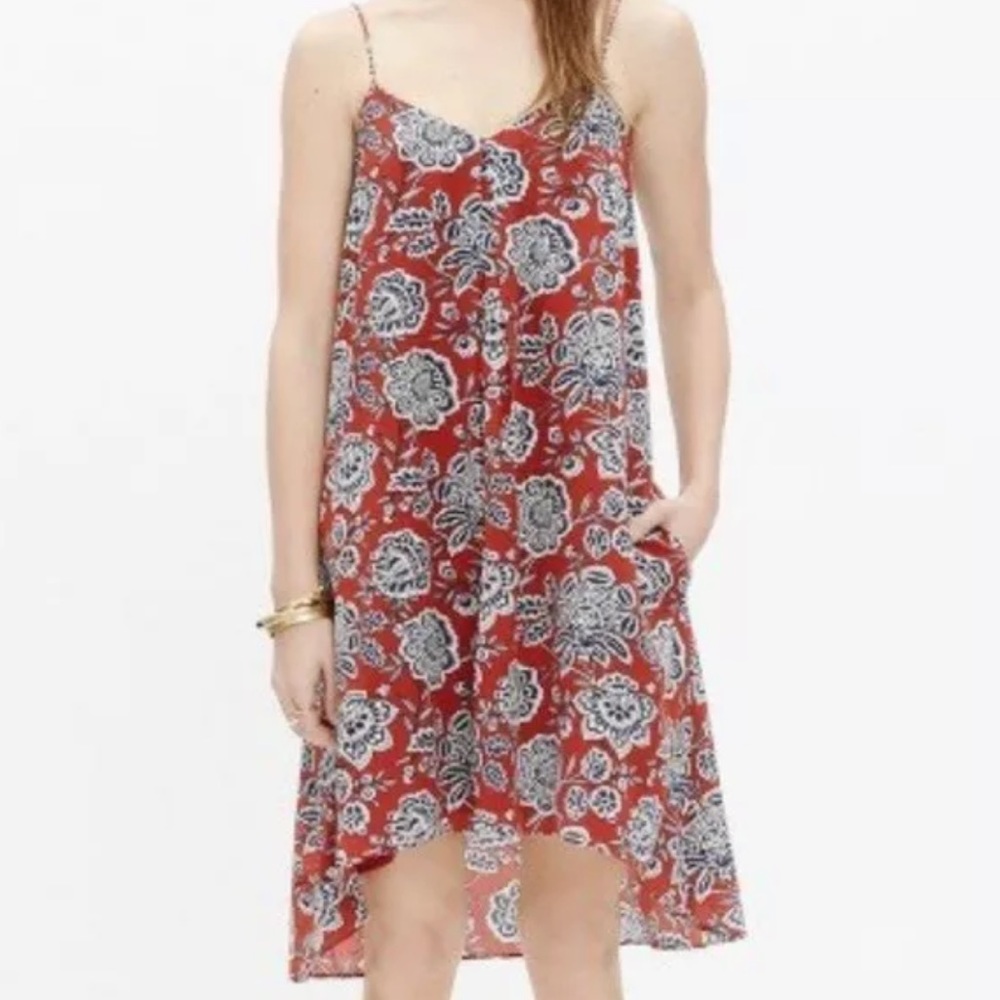 Madewell Burnt Orange Trapeze Italian Floral
